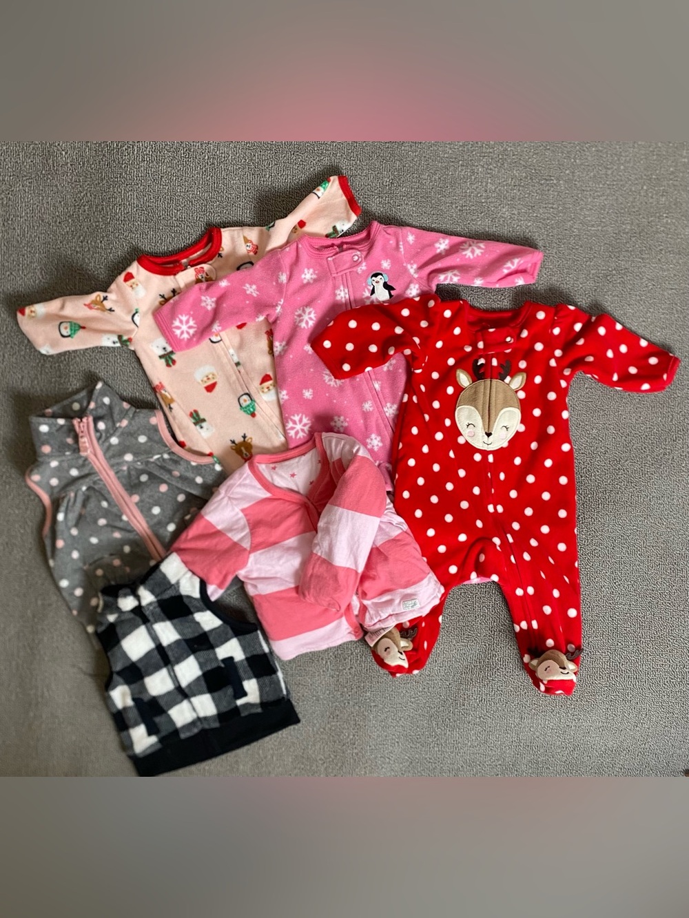 Baby Girl 0-3 Month Winter Bundle- Christmas Warm
